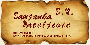 Damjanka Mateljević vizit kartica